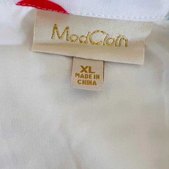 CHARMING MOD CLOTH WHITE‎ W/ COLORFUL POLKA DOTS SLEEVELESS V-NECK DRESS - NWT - Picture 13 of 15